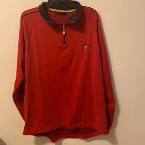 🔥 Tommy Bahama 18 Golf Quarter Zip Pullover Red Size XL